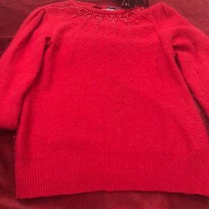 Red sweater  beaded good condition